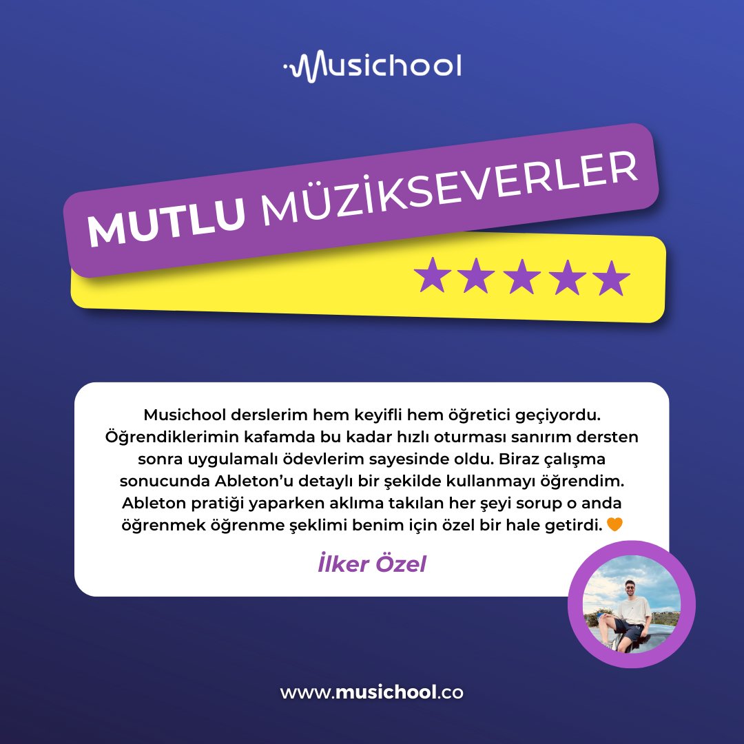 musichoolco's tweet photo. Musichool öğrencilerimizden ilham verici yorumlar!

Sen de hayalindeki müziği gerçeğe dönüştürmek istersen adres belli 👉🏼 @musichoolco
.
#Musichool #MüzikEğitimi #Pazaryeri #OnlineMüzikÖğren #yorum #testimonial #geridönüş #öğrenci #sizdengelenler https://t.co/KWMz29THbs