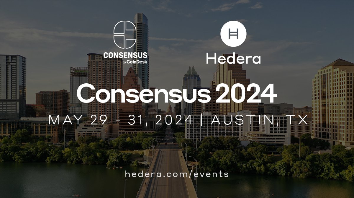 #Consensus2024 | Join #Hedera and our ecosystem partners in Texas next week for @Consensus2024 by @CoinDesk! Learn more about how #hashgraph is transforming industries & redefining what real-world utility means in #web3. shorturl.at/doiyG 🎟️ Use code HEDERAC24 for 35% off!