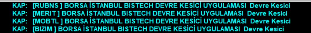 Endeksler ve Banka hisseleri rekorlara koşarken yan tahtalarda da devre kesiciler boş durmuyor. 
#BIST100 #bist100şirketler