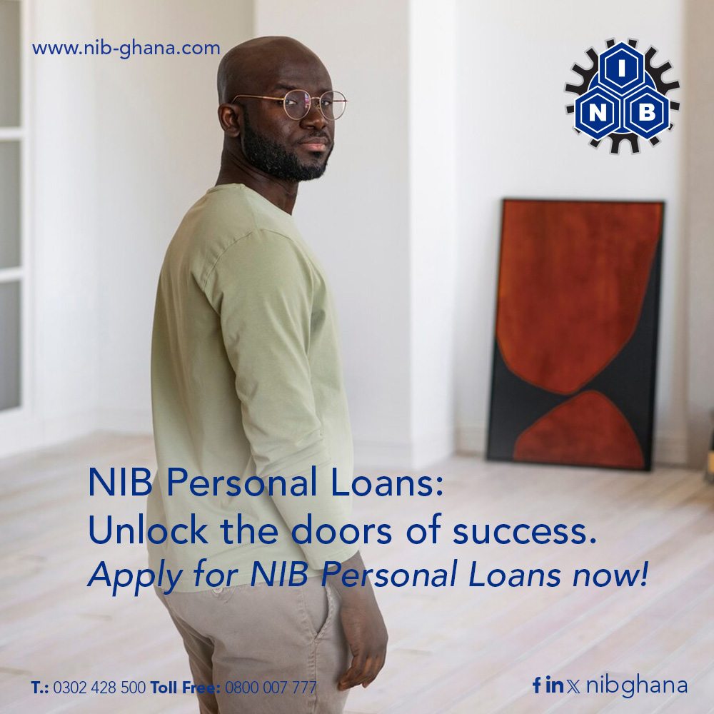 NIBGHANA's tweet image. Our processes for Personal Loans are seamless and secure. We offer the best customer care services to our clients. Apply now!
#NIB
#Seamlessprocesses
#Goodcustomerservice
#Goodstorytotell
#NIBYourBusinessisOurBusiness