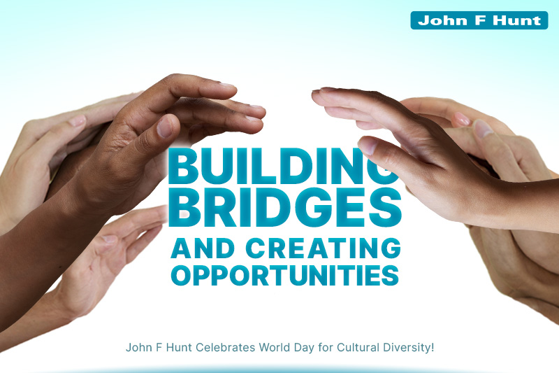 Happy #WorldDayForCulturalDiversity! 
At John F Hunt, we celebrate the diversity that makes us stronger. 
Different cultures bring unique perspectives &amp; fuel innovation. 
Let's build a more inclusive world together! 
#construction #demolition #sustainability
