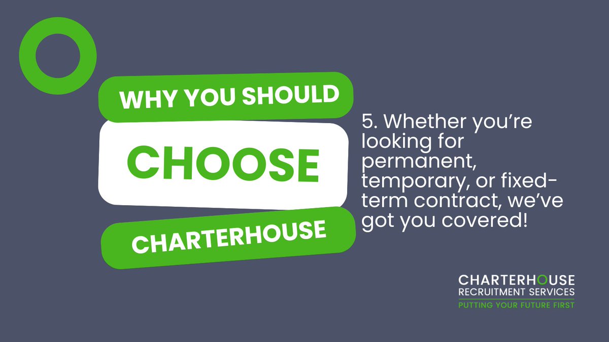 It's time for the final instalment of Why You Should Choose Charterhouse 👇 Ready for recruitment that actually understands your needs? charterhouserecruitment.co.uk #recruiter #chesterrecruiter #yorkrecruiter #chesterjobs #yorkjobs #recruitmentagency #jobsearch #hiring #hirewithus