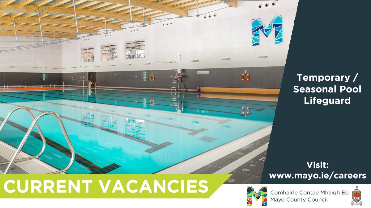 Join our team! We are currently setting up a panel for the position of: - Temporary / Seasonal Pool Lifeguard Closing date for application: Wednesday May 22nd Full particulars and application form can be found here: mayo.ie/careers/curren…