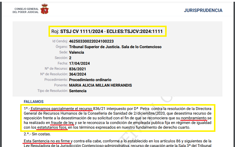 ADPSE_'s tweet photo. 👨‍⚖️Nombramiento realizado en #fraudedeley

🟨Desde el año 1987 mantiene vínculos #estatutarios #temporales a través de #nombramientos de tipologías distintas: #Eventual servicios temporales, Estatutario en plaza vacante e #Interino en plaza vacante.

#EmpleadosPúblicos
#Sanidad https://t.co/9Is4DtlyaY