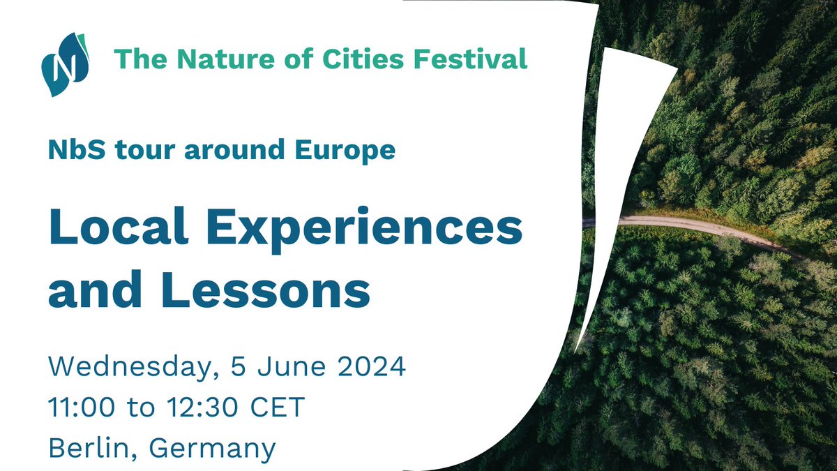 This June, we are headed to the 🎉 The Nature of Cities Festival in Berlin! June 5, representatives of 10 #naturebasedsolutions (NbS) hubs will showcase local NbS interventions. Join our session 📚💖 ow.ly/fwLb50RHnek @IUCNEurope @ICLEI_Europe @TNatureOfCities