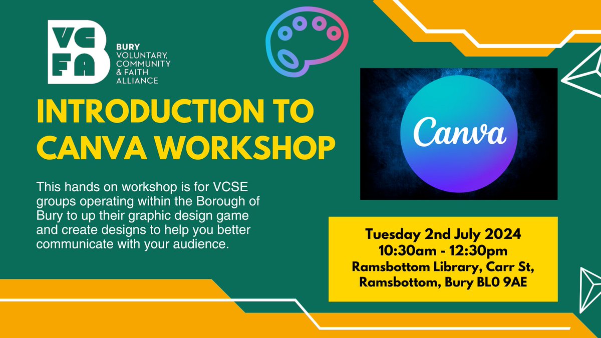 Join our 'Introduction to Canva' workshop! 🎨✨ 📅 Tue 2nd July 🕥 10:30am - 12:30pm 📍 Ramsbottom Library, Carr Street, Ramsbottom, BL0 9AE Learn Canva, its benefits & social media integration; create flyers and collaborate on custom designs!⬇️ lght.ly/5jhapkf