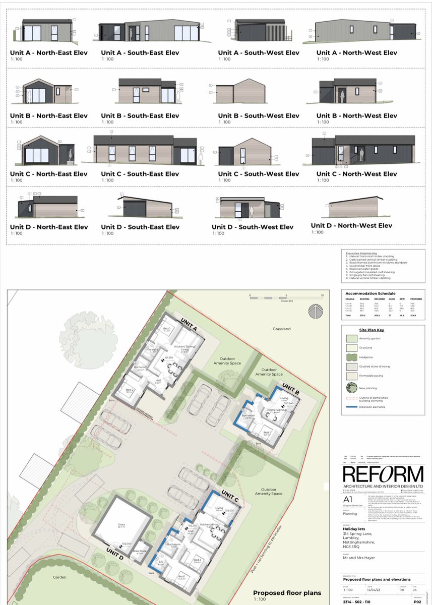 🚨Planning Permission🚨- approved in #Gedling #GreenBelt - conversion to 3x Holiday Lets - planning strategy and submitting agent - GraceMachin Planning & Property - design work by Jamie King at Reform Architects.