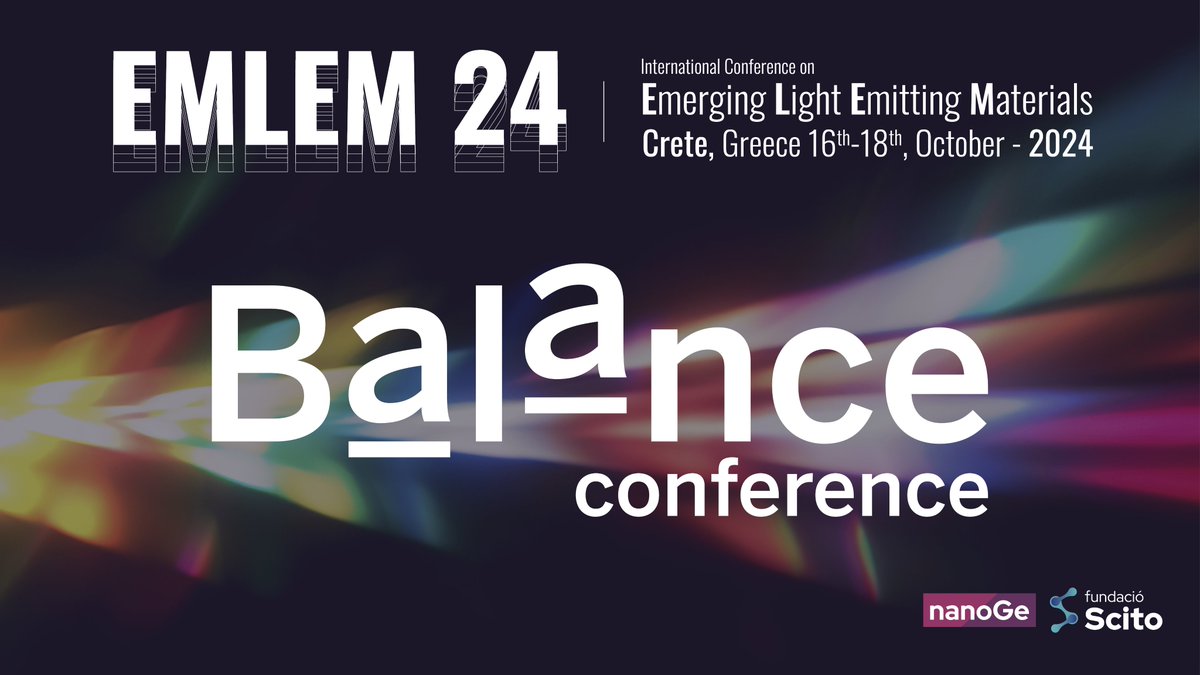 🟡Discover novel phenomena and device approaches in #LightEmission and lasing at the Emerging Light Emitting Materials Conference #EMLEM24 @nanoGe_Conf 📍Crete, Greece 🗓️16th-18th October 2024 🔗Submit an oral abstract: nanoge.org/EMLEM24/home
