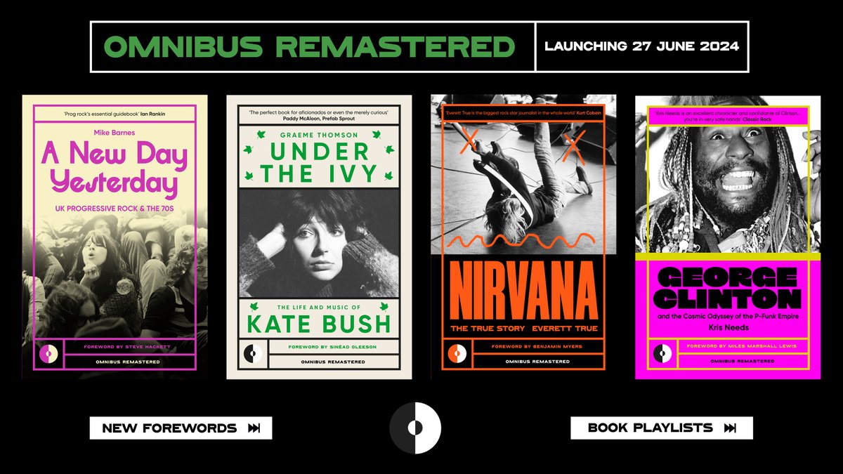 The good folks at @OmnibusPress are remastering some classic works of music literature with fresh forewords, book playlists, and delightful new covers. Fans of Kate Bush, Prog, Nirvana, and George Clinton should get involved! resident-music.com/collection&pat…