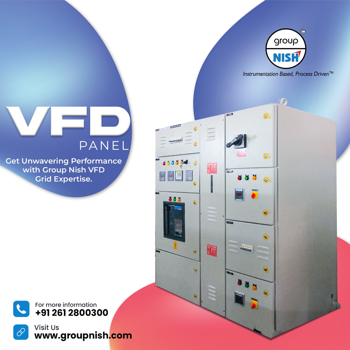 Experience unwavering performance with Group Nish VFD Grid Expertise. 
📱: +91 0261 2800300 
📧: info@groupnish.com 
🌐: groupnish.com  

#GroupNish #PowerDistribution #Innovation #EnergySolutions #ElectricalEngineering #EnergyEfficiency #Innovation #vfdpanels