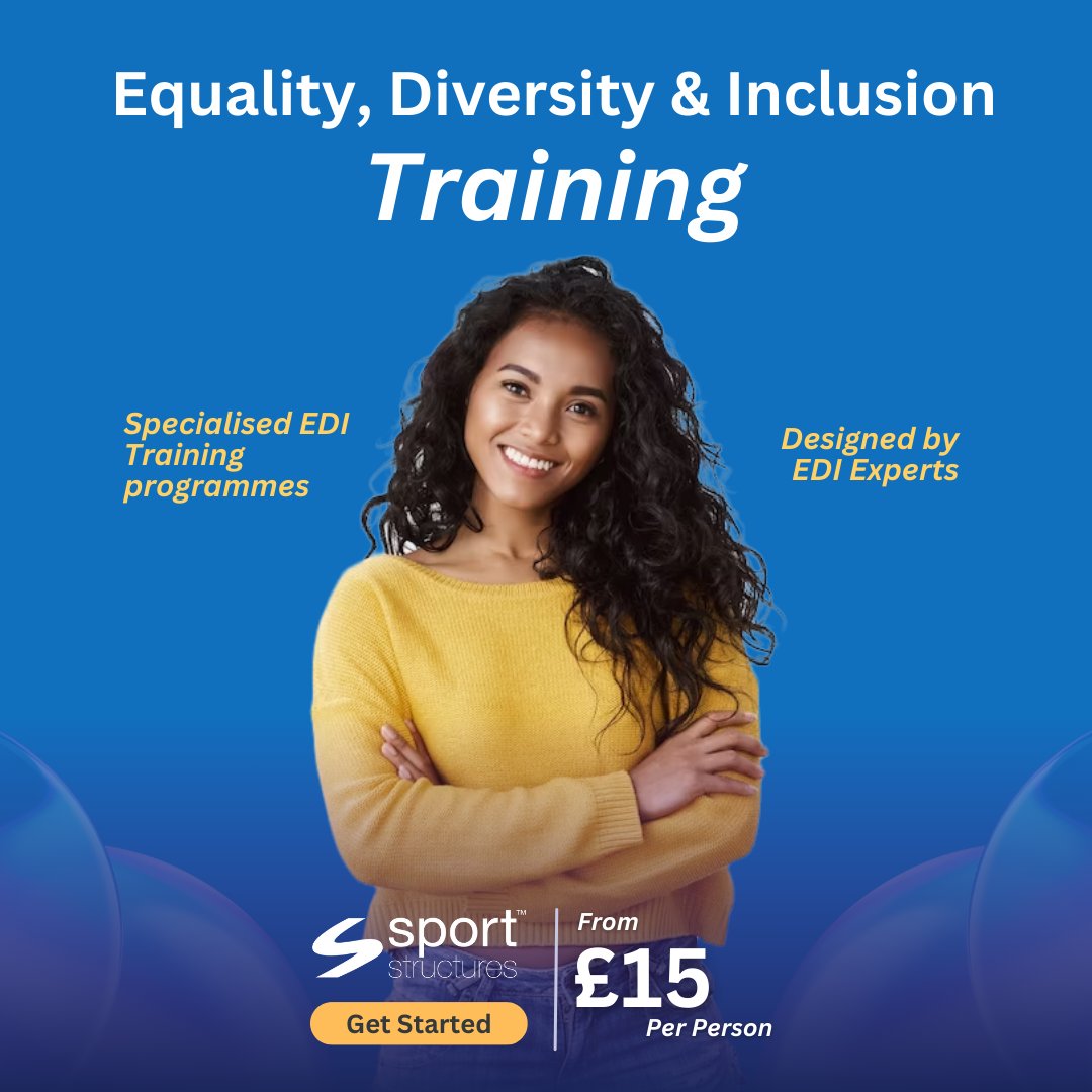 Navigate the intricate landscape of Equality, Diversity & Inclusion with Training! ✅ Identify the difference between EDI ✅ Consider the importance and benefits of Equality, Diversity and Inclusion to your organisation Learn more: sportstructures.tovuti.io/cpd-courses