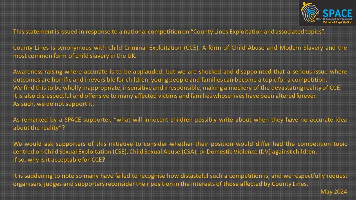 bespaceaware's tweet photo. It is not conducive to CCE
to run a competition about CCE.
https://t.co/j64u2b5rkJ
#StoptheComp https://t.co/xfgJuAio7l