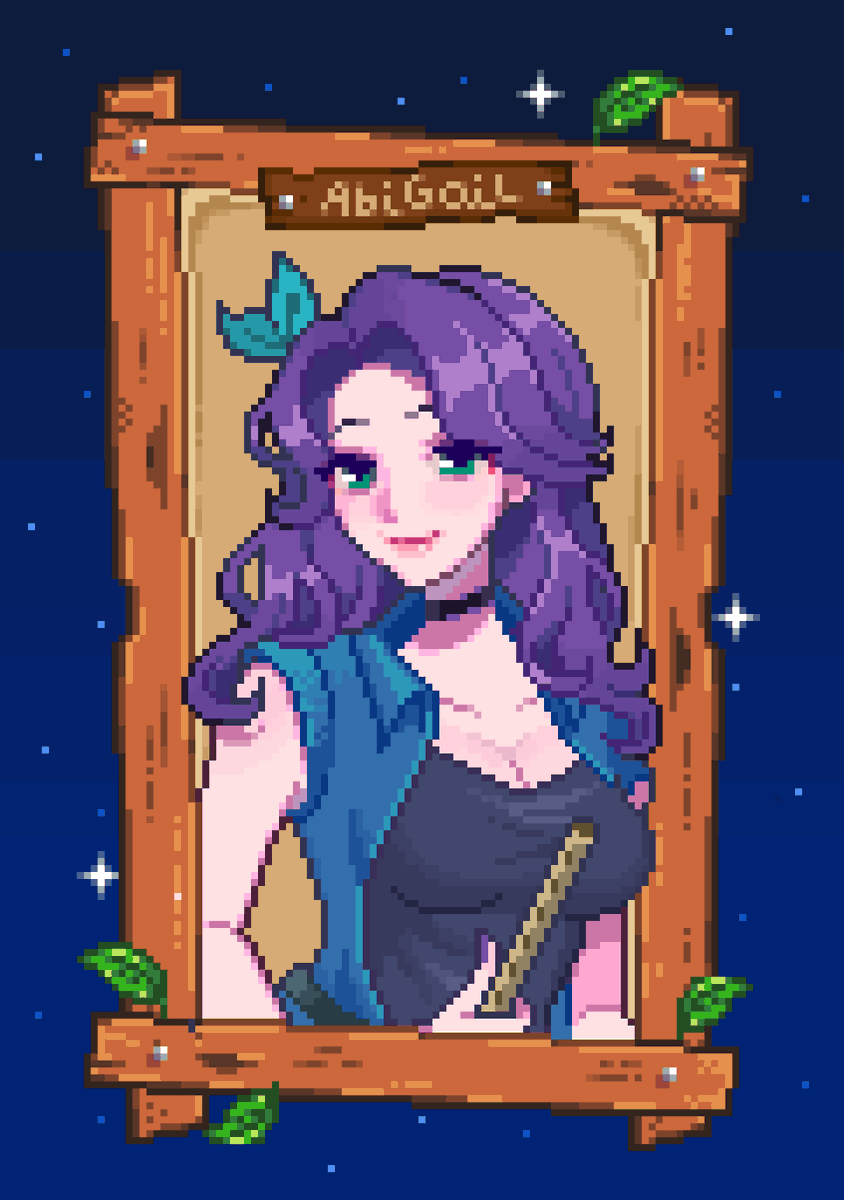 mimpish's tweet photo. Abigail in my style 💜 #pixelart #StardewValley https://t.co/60I6Rgr77M