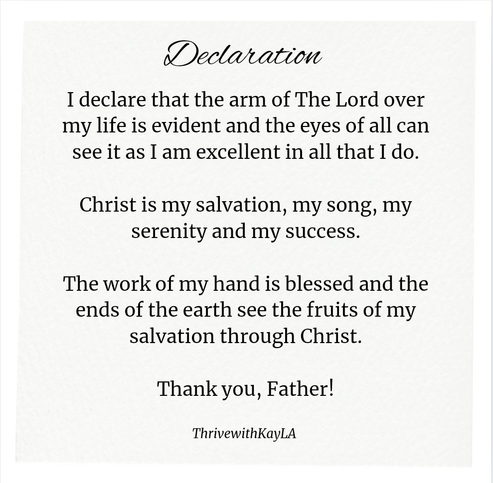 ThrivewithKayla's tweet photo. Isaiah 52:10 ESV
The Lord has bared his holy arm before the eyes of all the nations, and all the ends of the earth shall see the salvation of our God.
#declaration #armofthelord #globalglory #thrivewithkayla #hrexpert #digitalhr #thrive https://t.co/rGuikSNRQE
