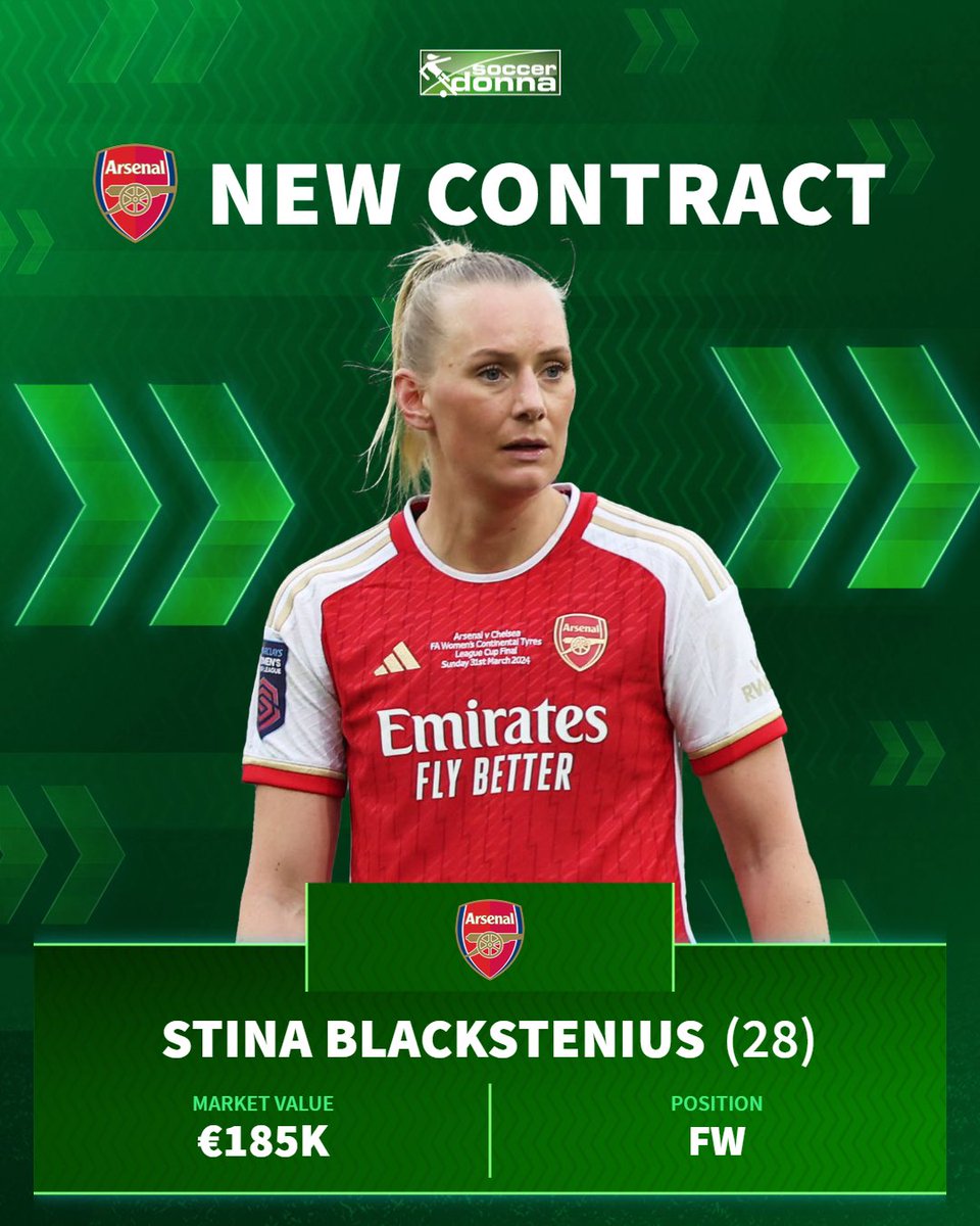 Stina Blackstenius stays in North London.
The Swedish 🇸🇪 striker renews her contract with the Gunners.

#BarclaysWSL #ArsenalWFC #StinaBlackstenius