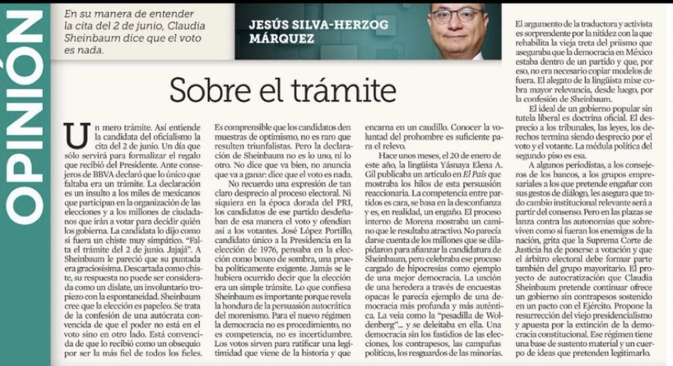 Y más allá de todo esto, le dice a “su pueblo”:  
que no sirve para NADA, 
que el pueblo NI opine, 
que el pueblo es sólo trampolín, 
que ella está  por ENCIMA del padrón, 
que con las encuestas ella se AUTOPROCLAMA ganadora. 🤌🏽🇲🇽