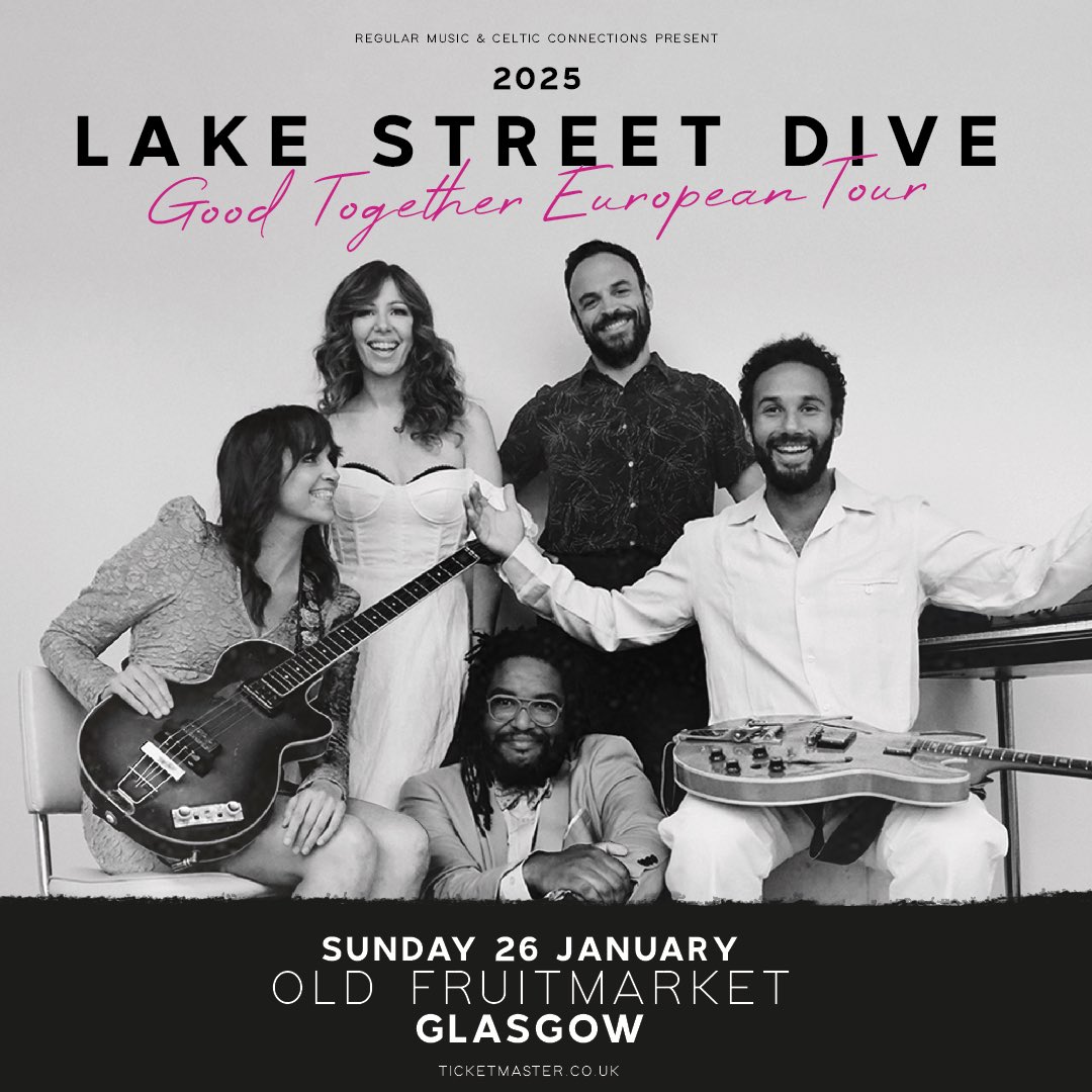 JUST ANNOUNCED/// @lakestreetdive visit Glasgow’s Old Fruitmarket on Sunday 26 January 2025, as part of @ccfest Tickets 🎟️ on general sale Friday at 10am. Their new album ‘Good Together’ is out June 21 🎶