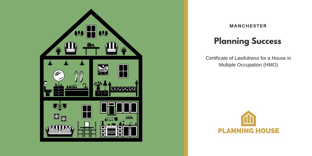 #PlanningHouse are pleased to have secured another #PlanningSuccess. This time it is a Certificate of Lawfulness for a small House in Multiple Occupation (HMO) for a client in Manchester! Read more... 🔗 loom.ly/Cu3JUVQ

#PlanningConsultant #Manchester