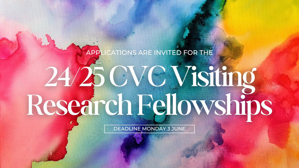 ✨ Apply now for the 24/25 Cambridge Visual Culture (CVC) Visiting Research Fellowships ✨ cvc.cam.ac.uk/opportunities/
#cambridgevisualculture #visualculture #arthistory #arthistoryjobs #arthistoryfellowship <a href="/Cambridge_Uni/">Cambridge University</a> <a href="/HoArt_cambridge/">ArtHistory Cambridge</a> <a href="/FitzMuseum_UK/">Fitzwilliam Museum</a> <a href="/kettlesyard/">Kettle's Yard</a>