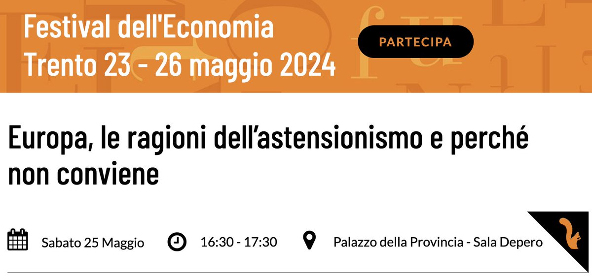 EdjNet's tweet photo. This Saturday, at the @economicsfest in Trento 🇮🇹, Luciana Maruta (@divergente_pt) and former EDJNet coordinator @lorferr will present the main findings of the investigation 'The non-voter time bomb', which outlines the identity of non-voters in Europe.
👉 https://t.co/Lw9ojiR6vr https://t.co/vVGvTNzmnG