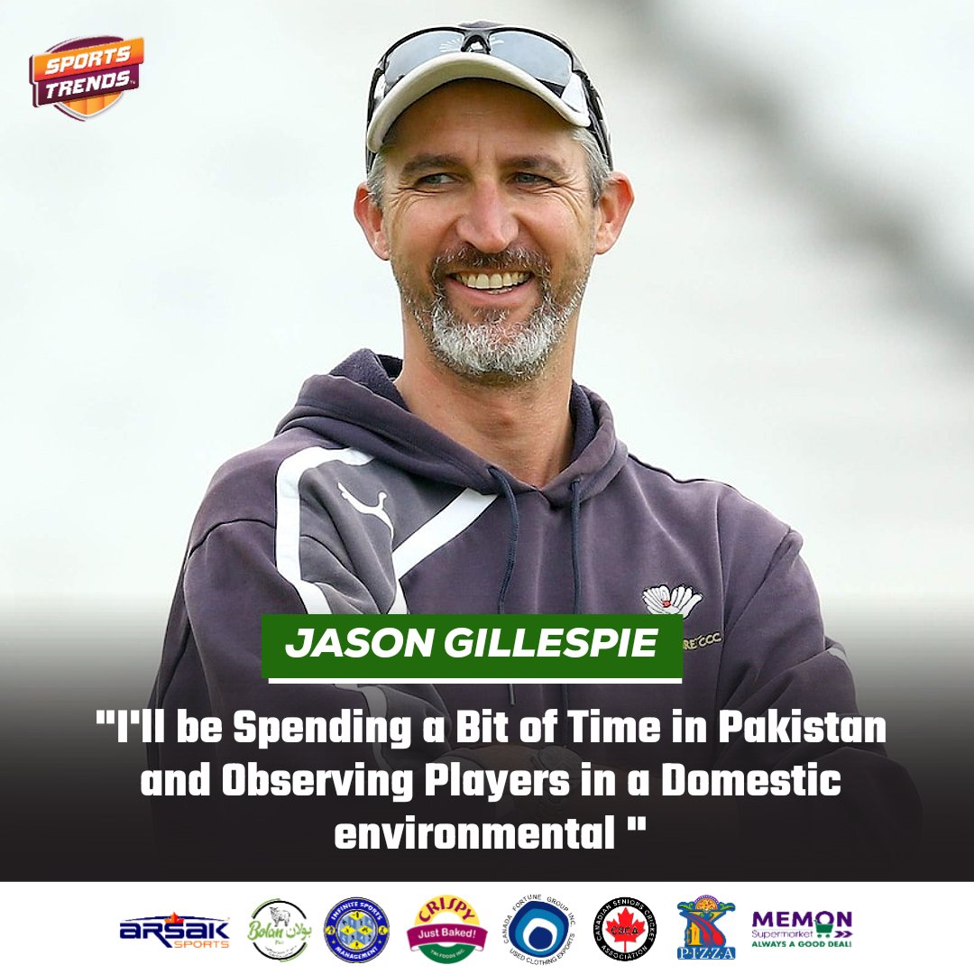 Jason Gillespie, Pakistan’s red-ball coach, has announced the details of his arrival and activities in Pakistan, where he will be observing domestic cricket. #Cricket #Pakistan #PakistanCricket #JasonGillespie #ENGvPAK #PAKvENG #ENGvsPAK #PAKvsENG #BabarAzam #SportsTrendsCan