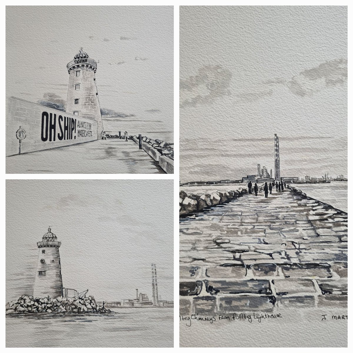 Some black and whites
Poolbeg Lighthouse and Great South Wall
jackiemartinart.com
#poolbegchimneys #poolbeglighthouse #greatsouthwall #sketch #drawing #penandink