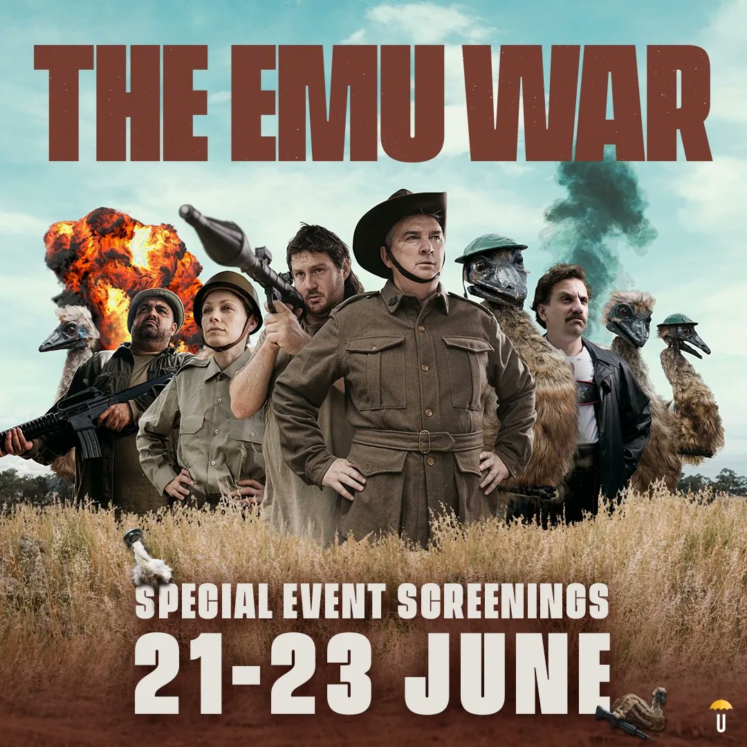ProductionsDad's tweet image. After sold out screenings at Monster Fest, we are thrilled to be back at cinemas for a weekend of special event screenings from 21-23 June, with cast and crew in attendance. 

Head to umbrellaent.com.au/movie/the-emu-… for more information!