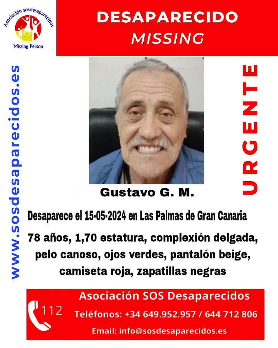 🆘 DESAPARECIDO #sosdesaparecidos #Desaparecido #Missing #España #LasPalmas #GranCanaria Síguenos @sosdesaparecido