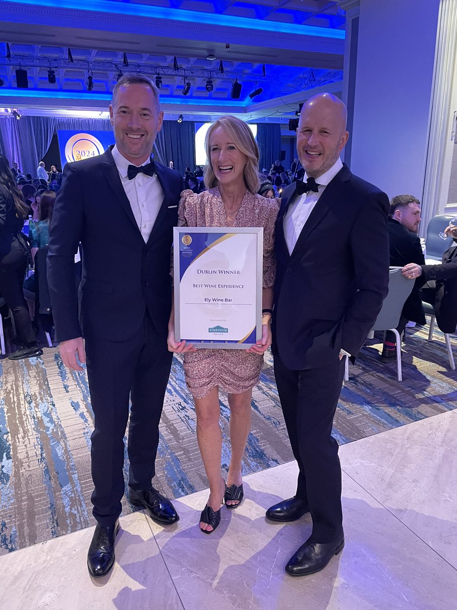 Congratulations to <a href="/elywinebars/">ELY WINE</a> winning Best Wine Experience in Dublin at the Irish Restaurant Awards 2024. 👏👏👏
#FoodOscars #ELYWineBar #Dublin #ClientNews