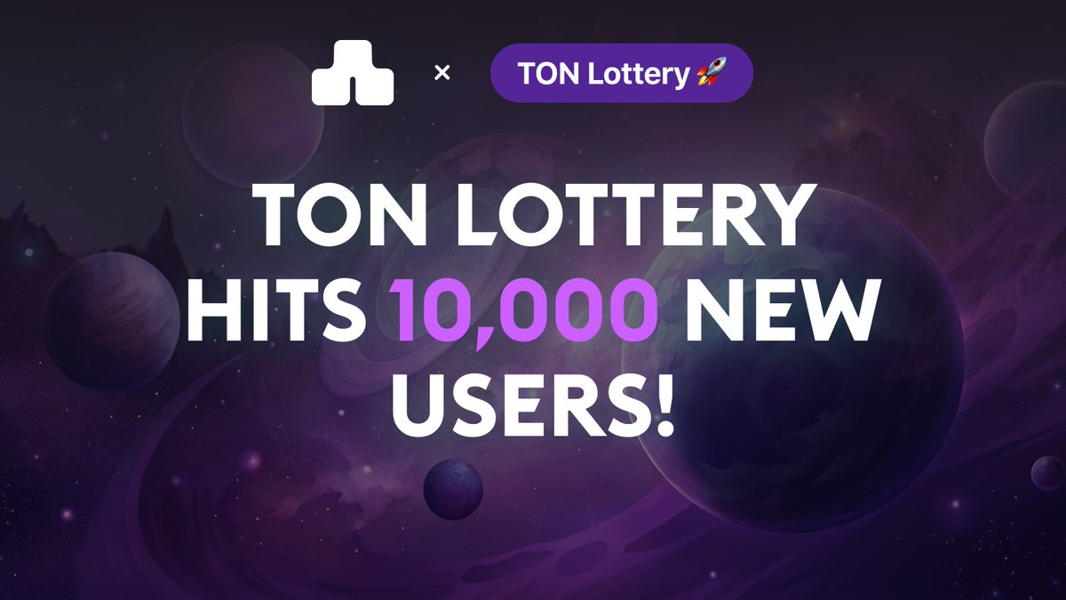 🎉 TON Lottery is on fire! 10,000 new users in just 12 hours! 🎉 We are beyond excited to share this incredible milestone with you! This is a true testament to the power of CyberBase's community and our commitment to fostering successful projects. Let's keep the momentum going
