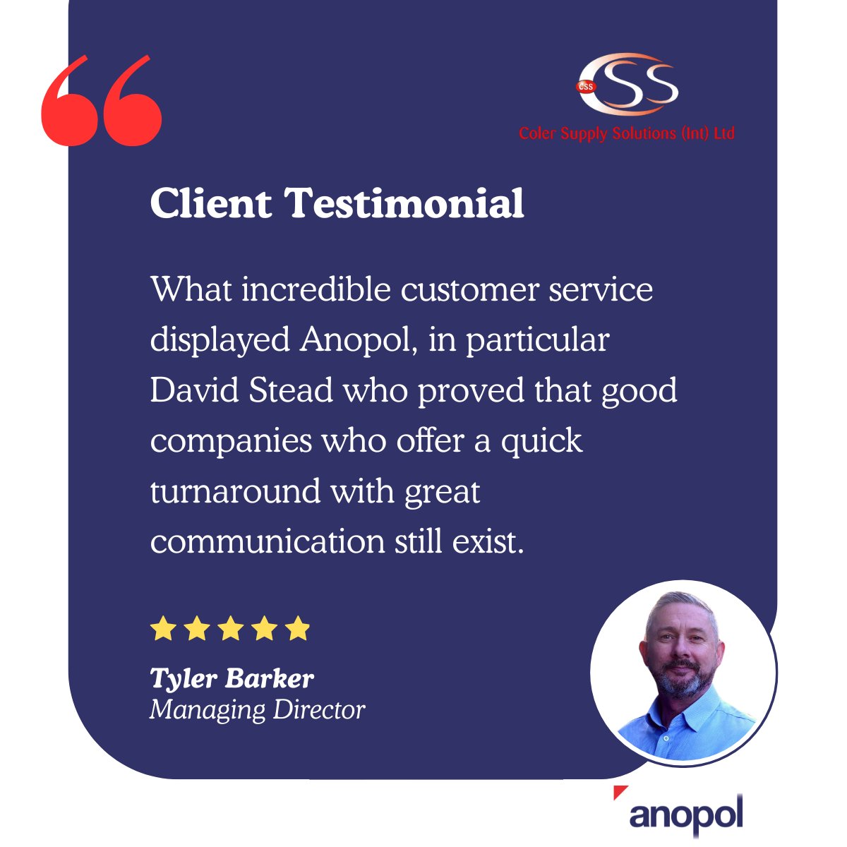 Fantastic feedback from Tyler Barker at Coler Supply Solutions for our Business Development Manager David Stead! 👏

Contact the experts in electropolishing for any support you need with your next project. Tel +44 (0)121 632 6888

#electropolishing #passivation #pickling