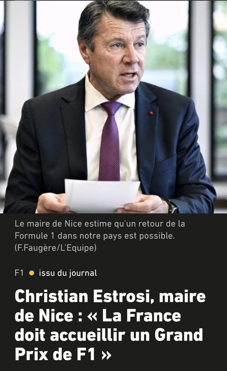 Le Grand Prix de F1 voulu par @cestrosi entre 2018 et 2022 a généré 32 millions d'euros de dettes... ...Et une belle enquête pour détournement de fonds publics. Un Grand Prix à Nice pour exploser davantage notre dette ? Rien d'autre de plus utile à faire avant ? @RN_Nice06