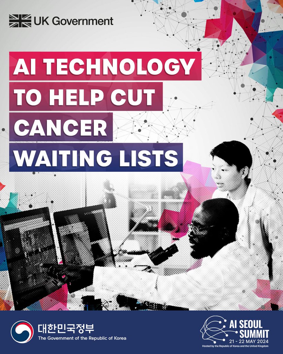 🆕 Game-changing AI to be rolled out in every @NHSEngland radiotherapy department. Backed by £15.5 million in new government funding, this AI technology will reduce cancer waiting times by locating cancer cells 2.5 times quicker than doctors alone. gov.uk/government/new…