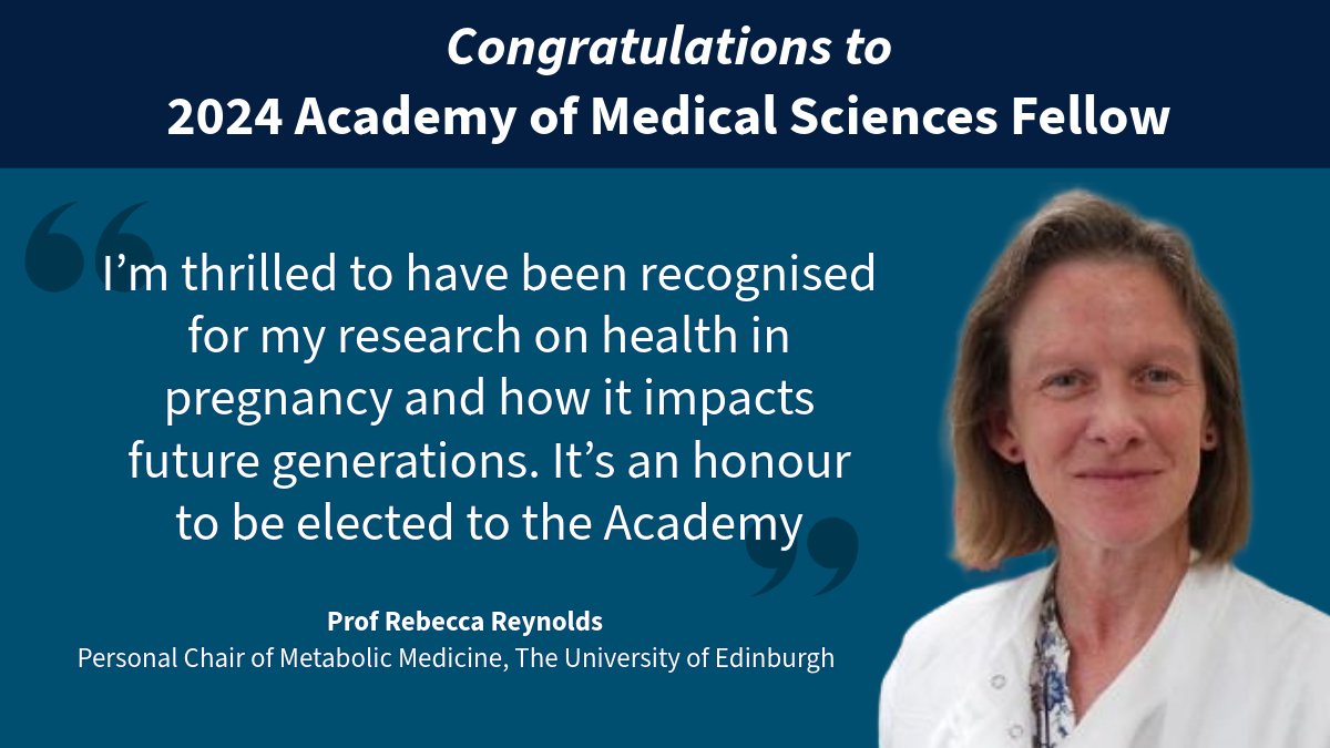 Congratulations to Rebecca Reynolds @rr_metabolicmed on being elected a Fellow of the Academy of Medical Sciences @acmedsci!