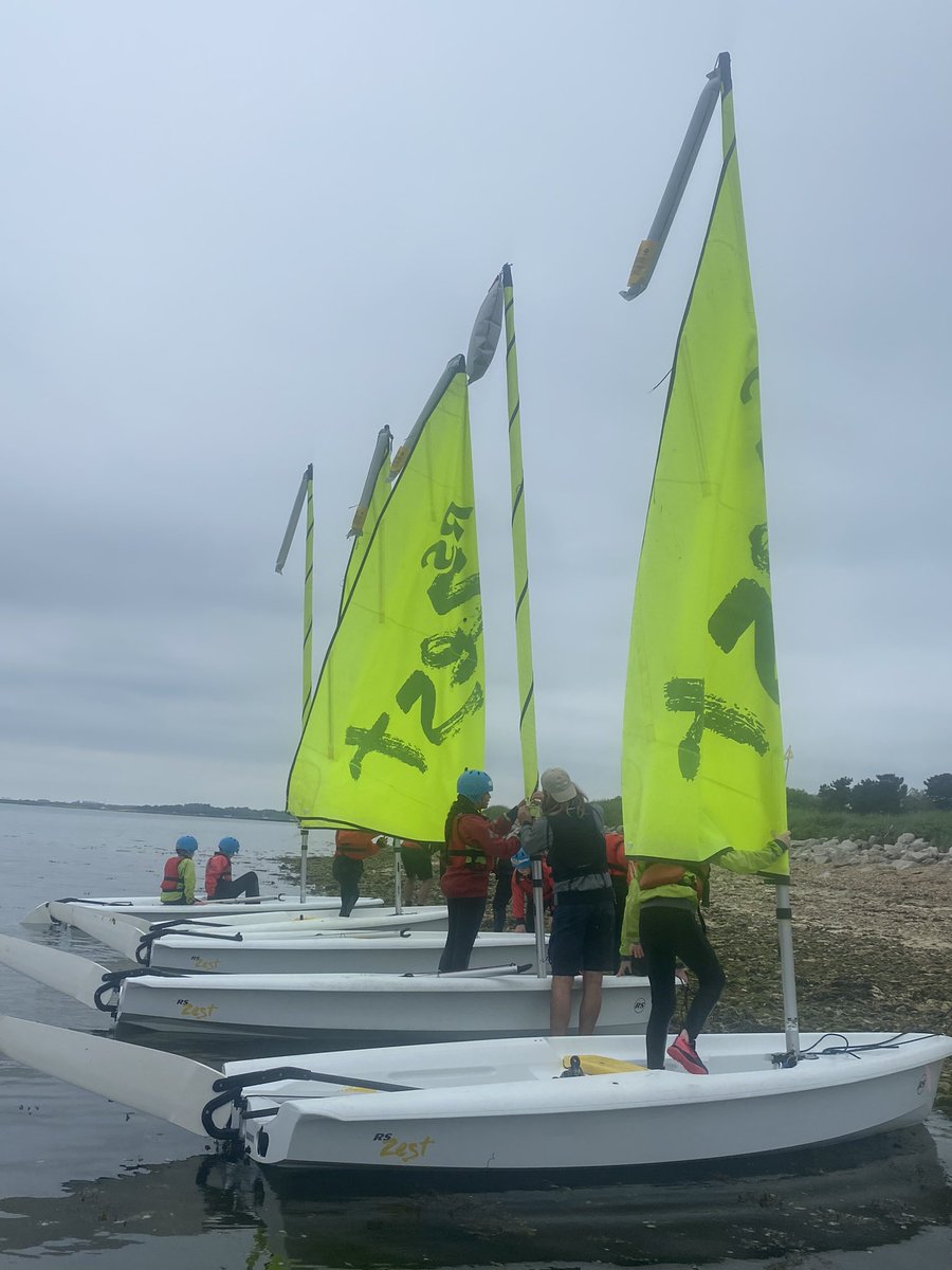Getting ready for another day on the water. The children are excited about putting their new sailing skills to the test.