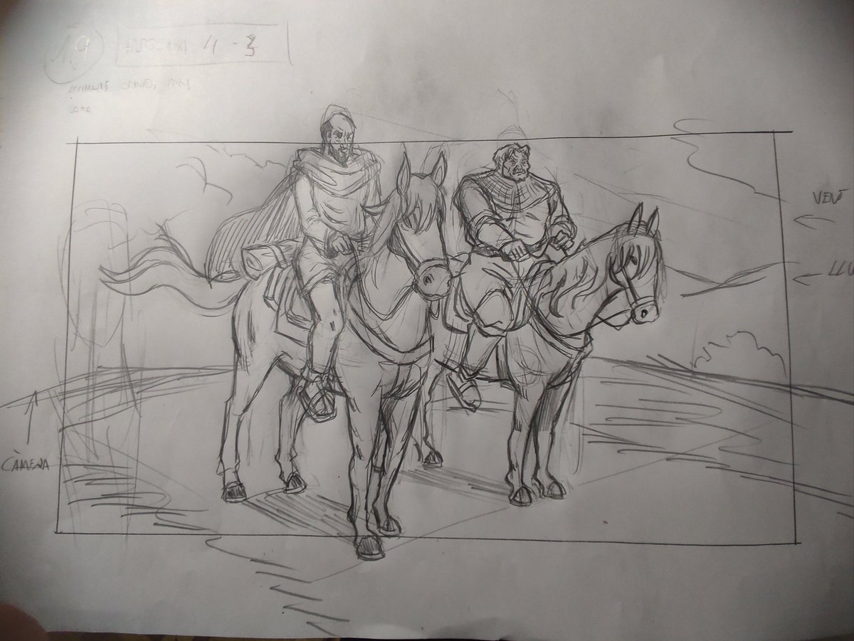 Més storyboard. Presentació de dos personatges importants per la llegenda.