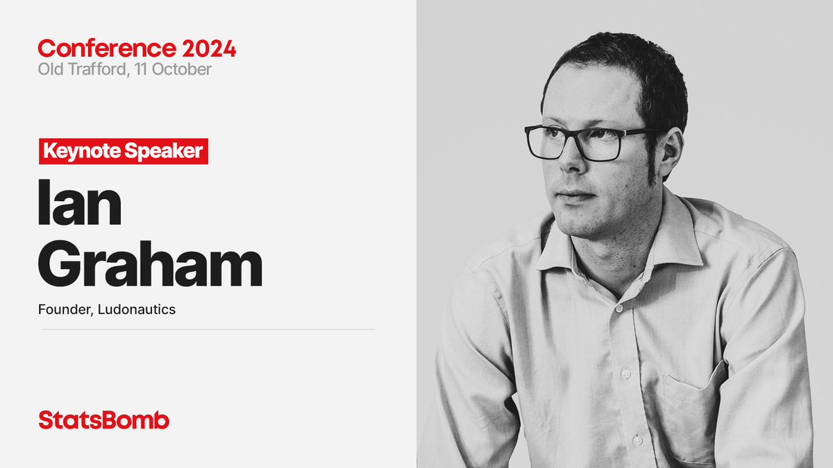 We are delighted to announce that Ian Graham will be the keynote speaker at the 2024 #StatsBombConference

Ian is the Founder & CEO of sports advisory business Ludonautics, and formerly the Director of Research at Liverpool FC

Tickets and more info here:
statsbomb.com/events/statsbo…