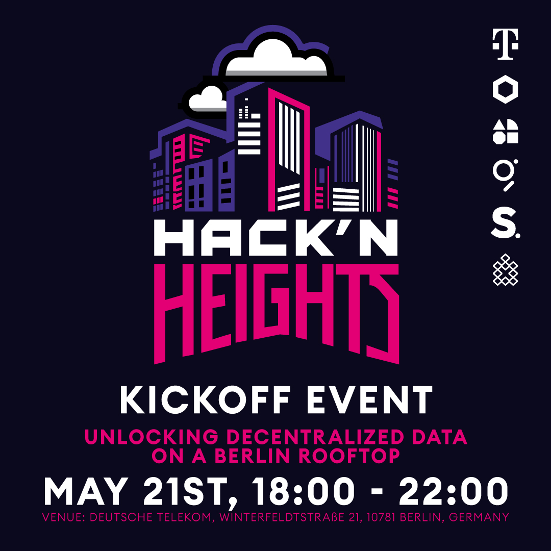 PinaxNetwork's tweet photo. 🚀 The Hack’N Heights Hackathon Kickoff is today! ☀️
If you're at @BerBlockWeek , join us atop the Telekom building for an evening of of #web3 networking and tech talks by @graphprotocol & @Chainlink 👏
Can't be there? 🎥 Catch the livestream: https://t.co/JGWA2s8Amg
Remember, it’s a weeklong online hackathon, so you can participate from anywhere!
Details: https://t.co/M7cablWUdK
#HackNHeights 🚀