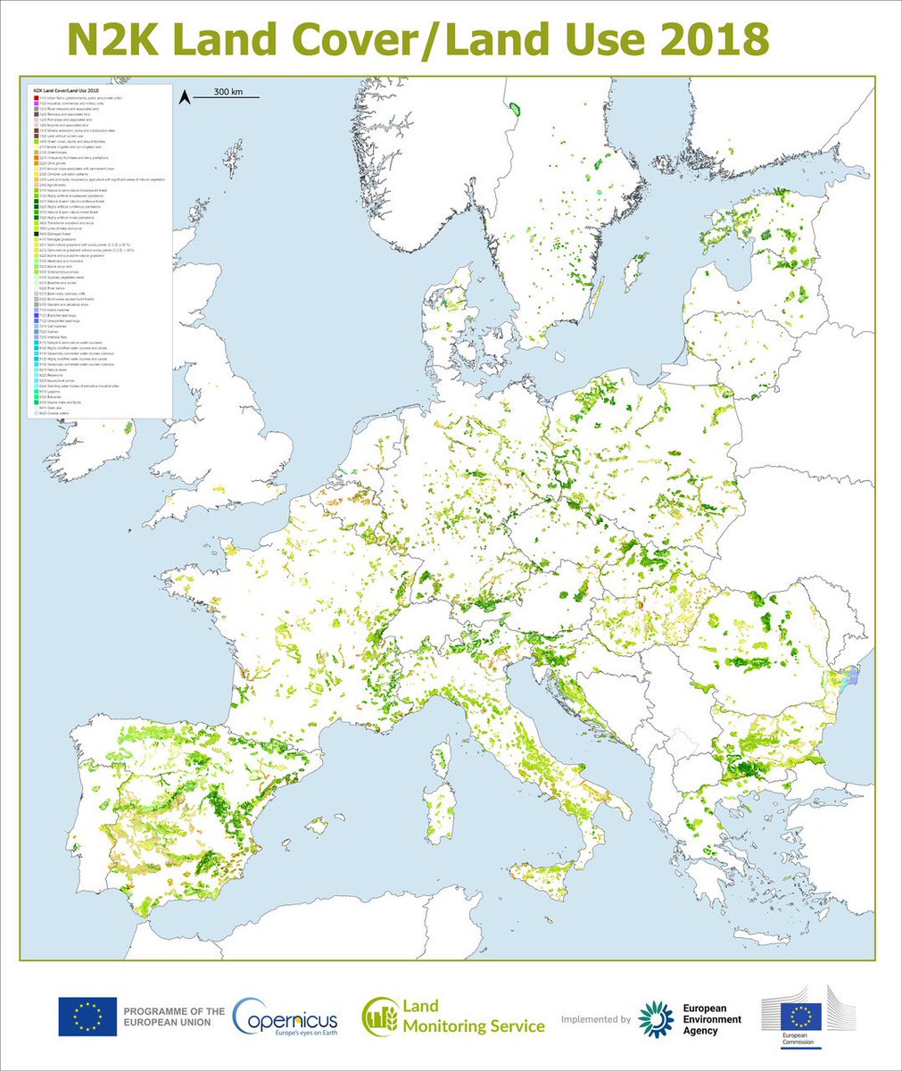 The #Natura2000 network turns 3⃣2⃣ today!👏 The #EUSpace Programme, with its #OpenData and services, is a critical tool for monitoring of this unique network of protected areas in Europe ⬇️#N2K sites mapped by @CopernicusLand 🇪🇺🛰️