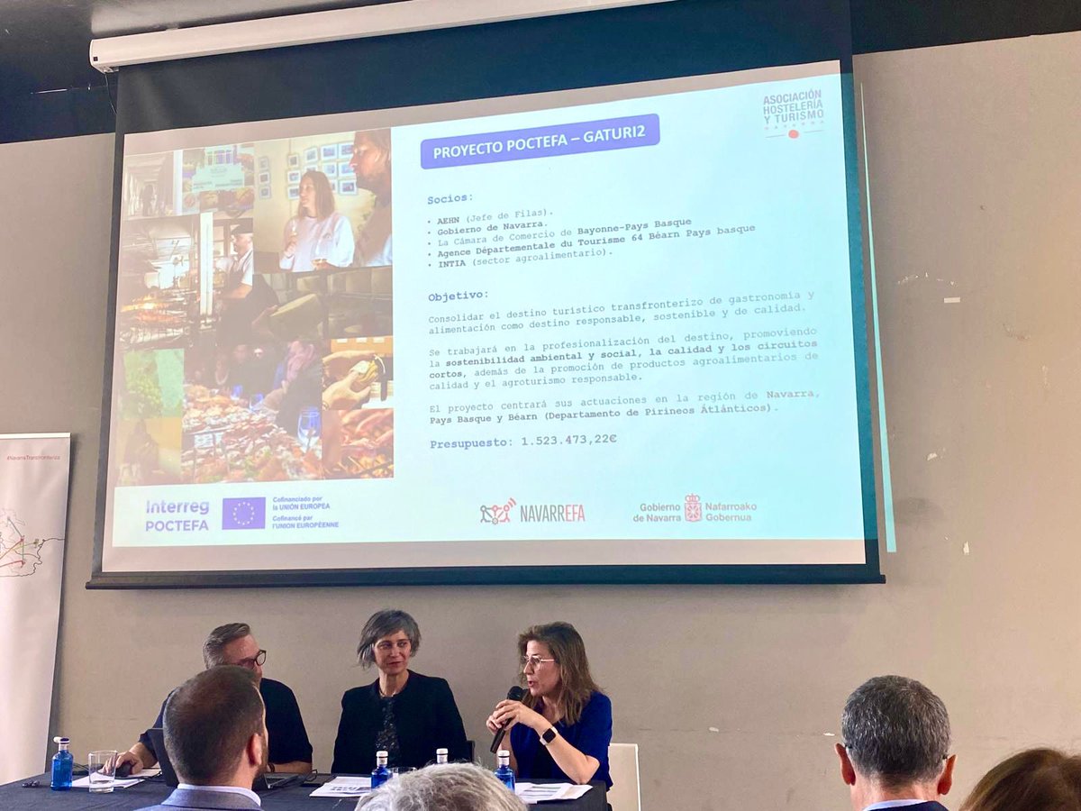 hostnavarra's tweet photo. La semana pasada, AEHN, líder del proyecto @Gaturi_Eu de cooperación transfronteriza con PaysBasque y Béarn lo presentó en el evento #NAVARREFA
   
Gracias a Acción Exterior @gob_na  por la organización y ayudar a las entidades socias navarras en los proyectos europeos. https://t.co/wcT2Cawhav