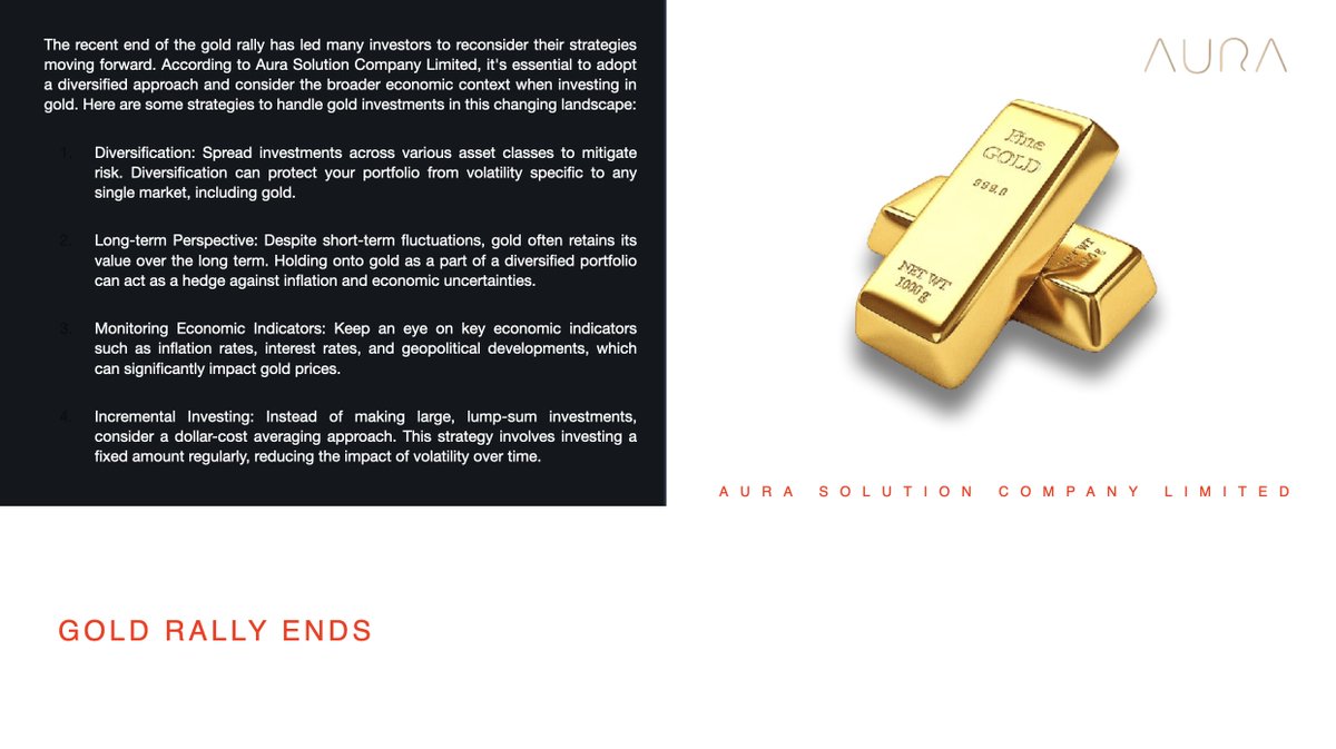 aurasolutionltd's tweet photo. Gold Rally Ends : How to Handle Gold Going Forward? Aura Solution Company Limited
LEARN MORE - https://t.co/PZ5rn7rwIJ https://t.co/1cgR6B7vjn