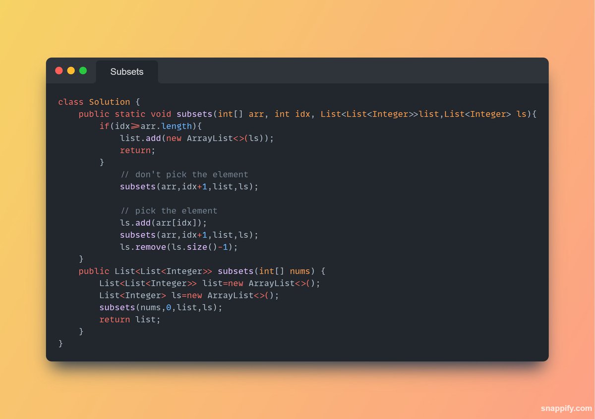 aryan90030's tweet photo. Day 82/200:
Question - 1 => 1863. Sum of All Subset XOR Totals
Question - 2 => 78. Subsets
Questions Count - 164 & 165
#CodingJourney #ProgrammingGoals #100DaysOfCode https://t.co/iTkPzuuxjg