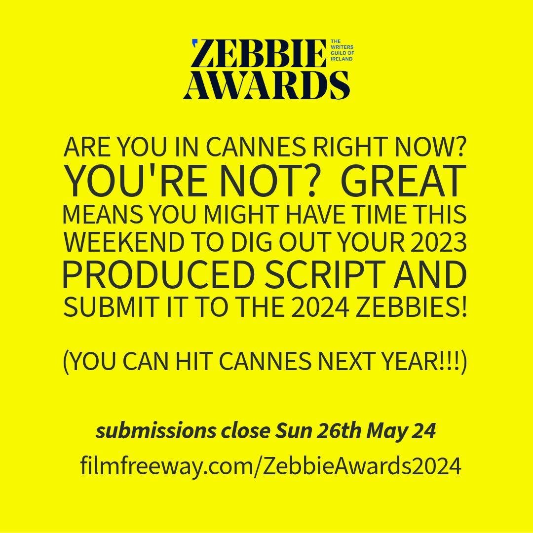 It's the FINAL WEEK of submissions to the 2024 Zebbie Awards, presented by the @WritersGuildIRL 👉 filmfreeway.com/ZebbieAwards20… CATEGORIES Theatre Short Film TV Drama Animation Feature Film Continuing Drama Radio & Audio Drama