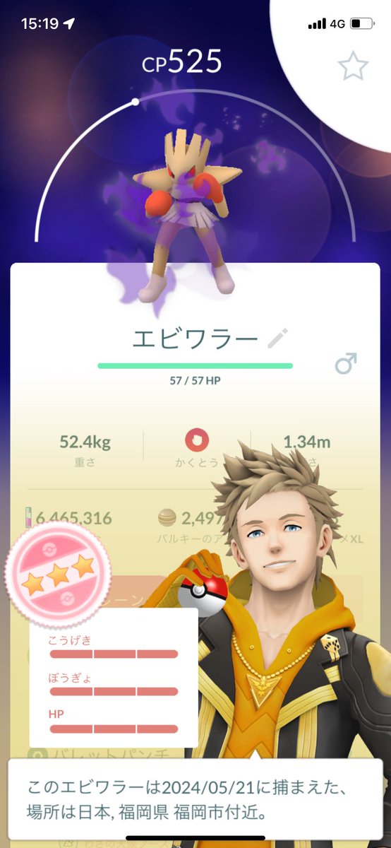 prapra62's tweet photo. レベルアップのために最近はせっせとロケット団倒してます👊

そんな中出た闇堕エビワラー💯

アマカジのコミュデイはかろうじて1匹色違いをgetしました。

2024年色違い35匹目！

#ポケモンGO 
#ポケモンgoしてる人と繋がりたい https://t.co/yE5mj96Paq