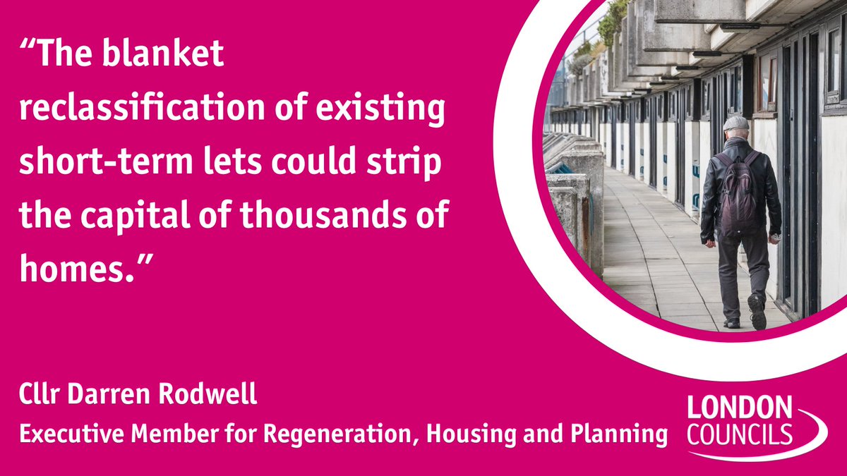With housing and homelessness pressures in the capital worse than ever, boroughs are extremely concerned about losing permanent housing stock. 

The priority has to be ensuring homes are available for long-term residents.

Read our press release here: beta.londoncouncils.gov.uk/news/2024/boro…