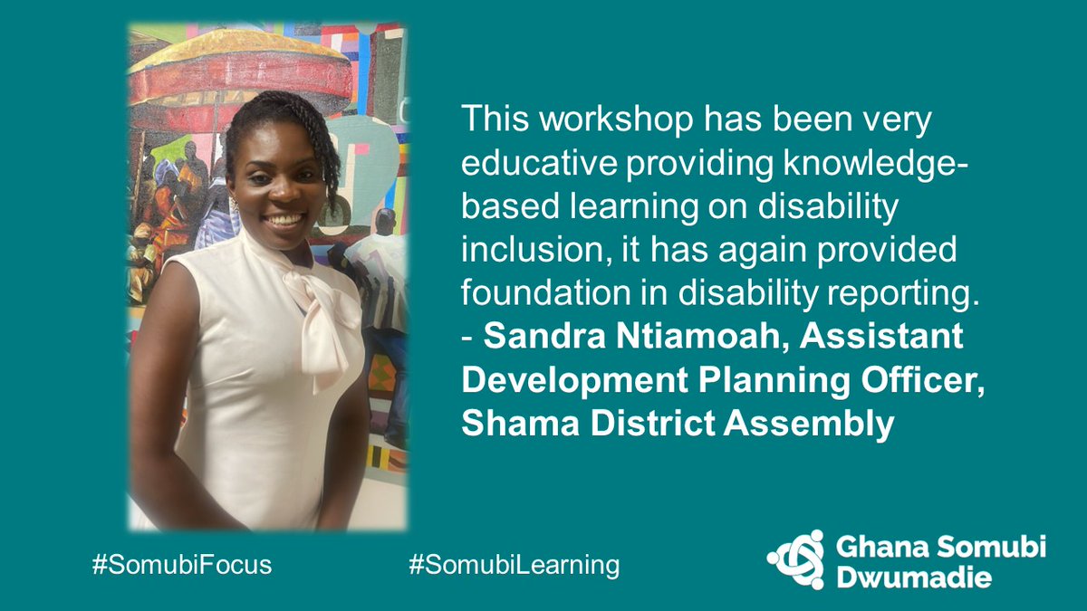 GhanaSomubi's tweet photo. Sandra talks about how educative the workshop has been for her, especially by providing her a foundation in disability reporting. 

This disability commitment roadmap has more insight: https://t.co/4mUr15s6nx

#SomubiFocus #SomubiLearning https://t.co/RKTiiAq5so