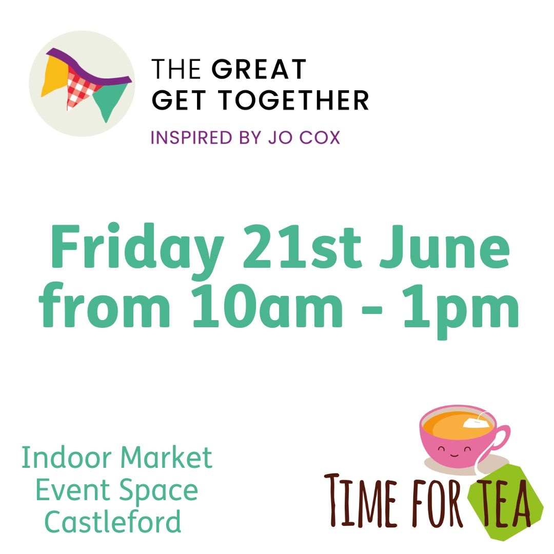 One month today we will be celebrating the #GreatGetTogether at our Time for Tea event in Castleford. We hope you can come along and join us in the event space within the indoor market, no need to book, just pop along and say hello @GreatGetTo