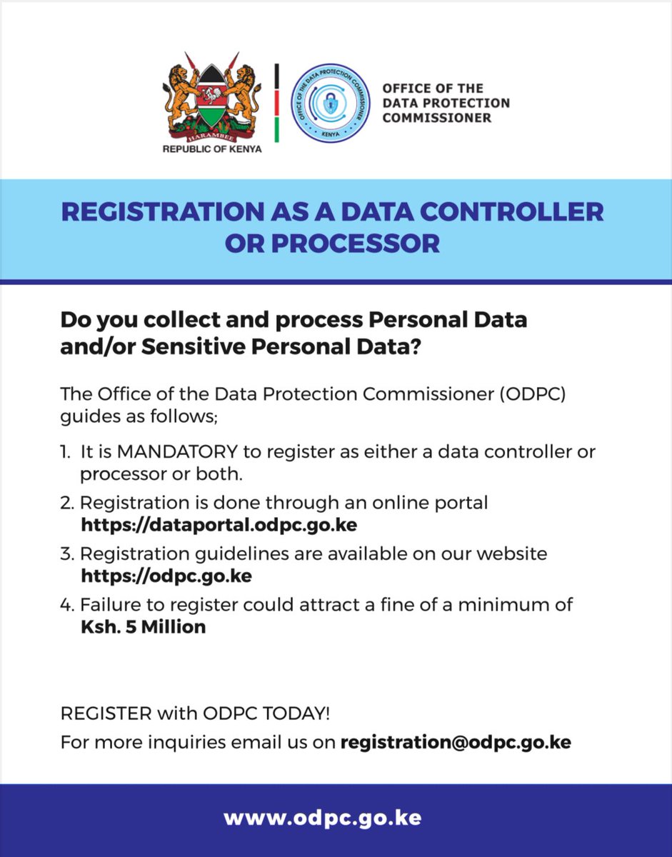 Do you collect & process personal or sensitive data? @ODPC_KE inakujali!