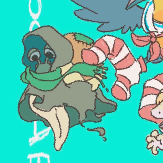 ノーチのしっぽ研究所キャラ紹介〇ププ・カニさすらいのヒダリマキマイマイ。乾燥肌なので、殻から出ている部分を外套で隠している。どこにでも現れるが、同じ場所に留まっていたことは無い。 