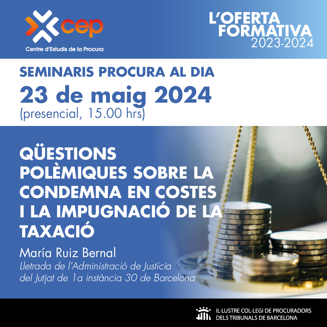 📚Dijous 23, sessió de #formació: "𝐐𝐮̈𝐞𝐬𝐭𝐢𝐨𝐧𝐬 𝐩𝐨𝐥𝐞̀𝐦𝐢𝐪𝐮𝐞𝐬 𝐬𝐨𝐛𝐫𝐞 𝐥𝐚 𝐜𝐨𝐧𝐝𝐞𝐦𝐧𝐚 𝐞𝐧 𝐜𝐨𝐬𝐭𝐞𝐬 𝐢 𝐥𝐚 𝐢𝐦𝐩𝐮𝐠𝐧𝐚𝐜𝐢𝐨́ 𝐝𝐞 𝐥𝐚 #𝐭𝐚𝐱𝐚𝐜𝐢𝐨́" amb María Ruiz. 
👤presencial: icpb.es/cep/inscripcio/ 
📲online:acortar.link/IwHJWv